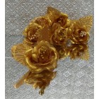 12 Gold or Silver Roses Organza Craft Project Flowers Favors Craft Supplies